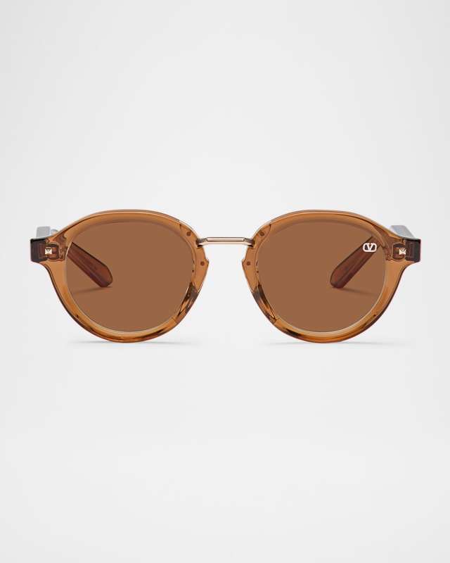 V-Essential IV Acetate & Titanium Round Sunglasses